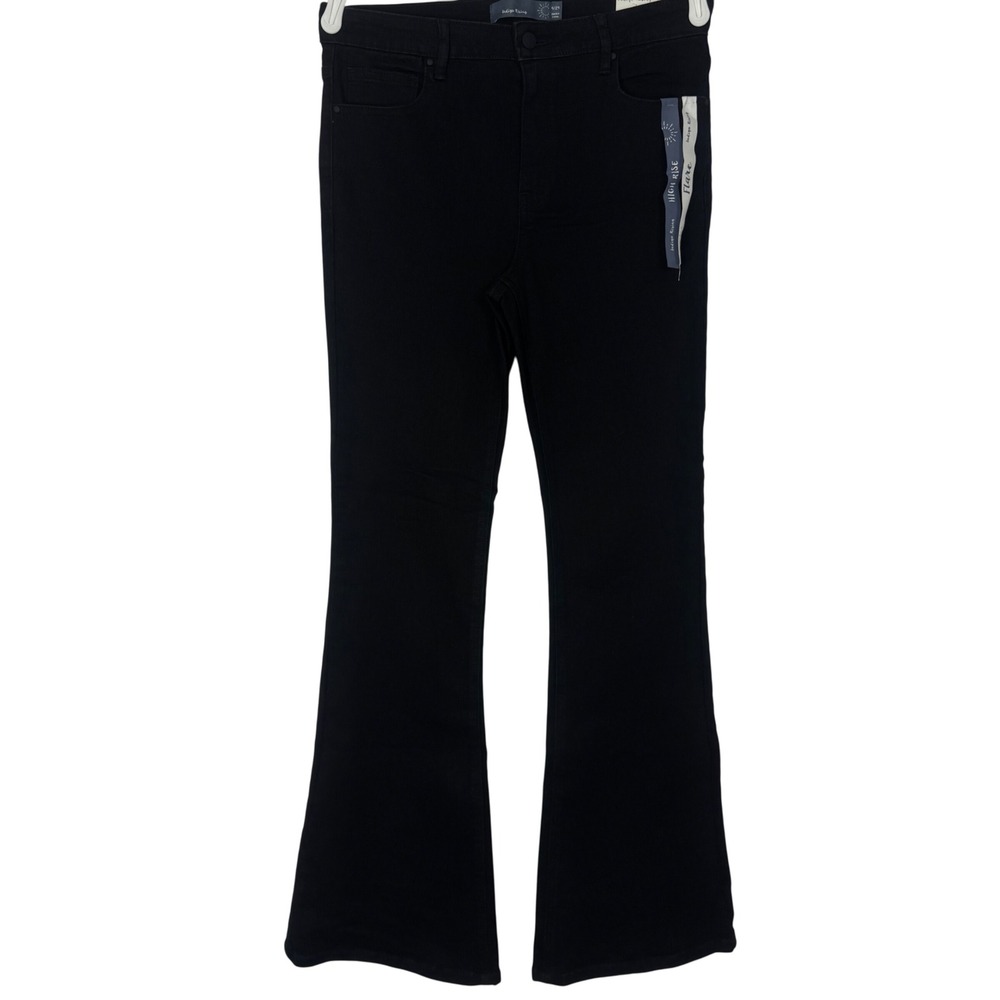 Indigo Rising High Rise Flare Jeans Size 9/29‎ Black Super Soft Denim NWT